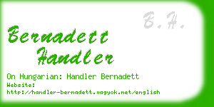 bernadett handler business card